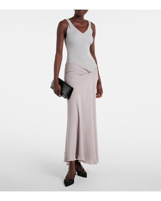 Victoria Beckham Black Leather-Trimmed Mesh Slingback Pumps