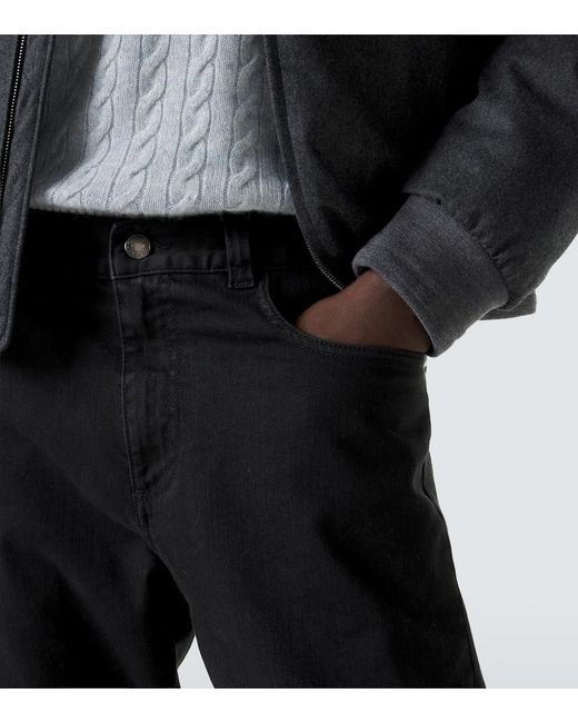 Canali Black Slim Jeans for men