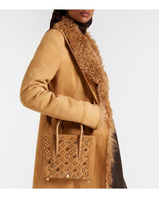 Christian Louboutin Brown Paloma Studded Suede Tote Bag