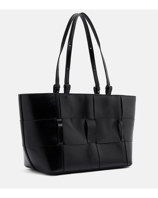 DeMellier London Black Florence Large Woven Leather Tote Bag