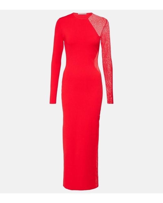 Stella McCartney Red Miracle Panelled Maxi Dress