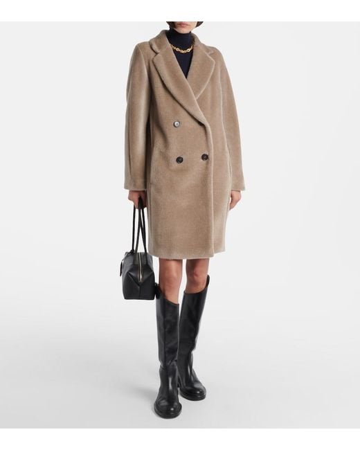Max Mara Natural Roseto Alpaca And Wool Coat