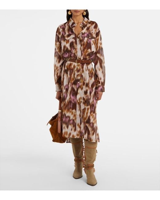 Isabel Marant Multicolor Elaine Printed Cotton Shirt Dress