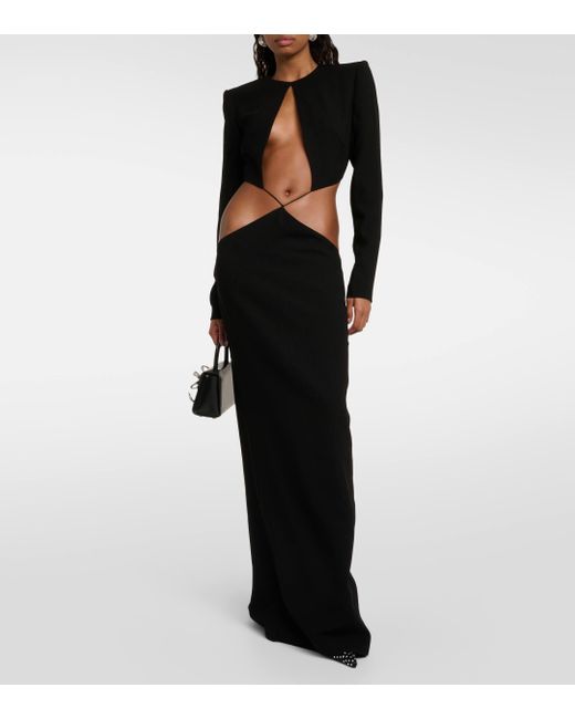 Monot Black Cutout Crepe Maxi Dress