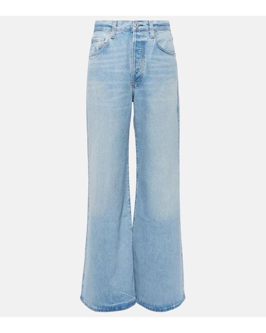 Citizens of Humanity Blue High-Rise Wide-Leg Jeans Beverly