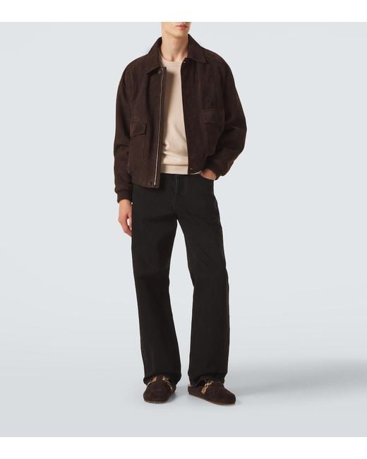 Burberry Brown Urchin Shearling-Lined Suede Clogs for men