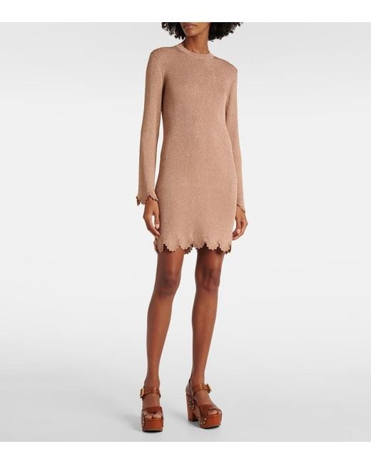Chloé Brown Minikleid Aus Strick