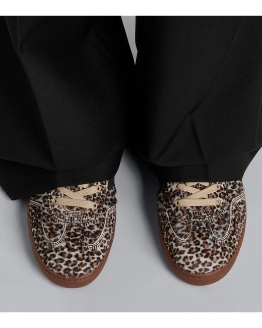 Hogan Brown H647 Printed Calf Hair Sneakers
