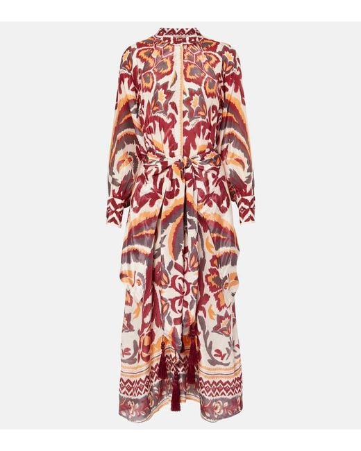 Farm Rio Red Maxikleid Toucans