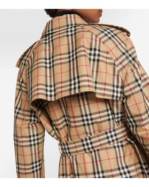 Burberry Natural Check Cotton Gabardine Trench Coat