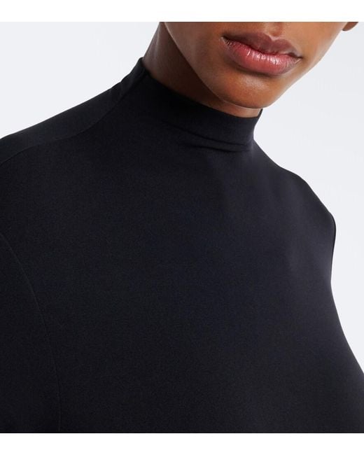 Wolford Blue Shaping Turtleneck Jersey Bodysuit