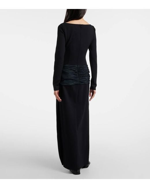 Staud Black Holland Draped Maxi Dress
