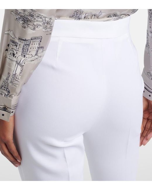 Max Mara White Cotton Slim Pants