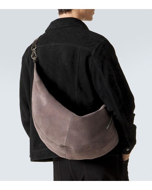 Lemaire Metallic Belted Suede Shoulder Bag for men