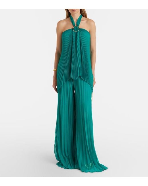 Max Mara Green Valzer Pleated Top