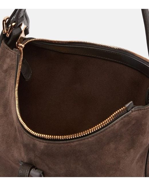 Tod's Brown Tote T Timeless Small Aus Veloursleder