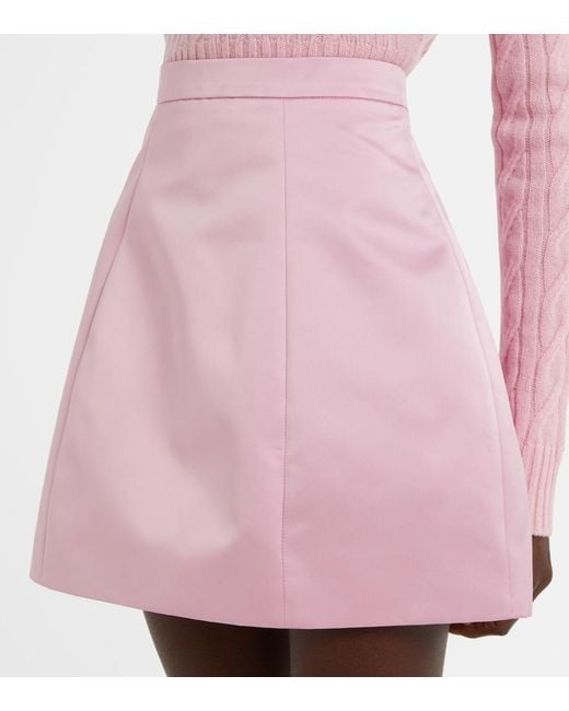 Blumarine Pink Duchesse High-Rise Satin Miniskirt