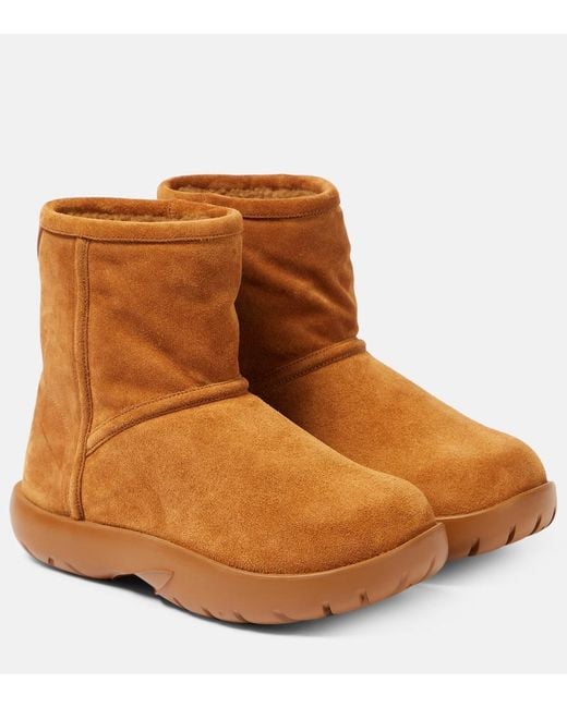 Bottega Veneta Brown Snap Suede Ankle Boot