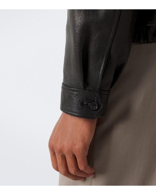 Saint Laurent Black Leather Blouson Jacket for men
