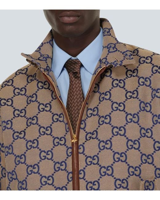 Cravatta in jacquard di seta Horsebit di Gucci in Brown da Uomo