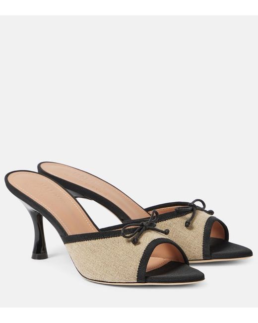 Malone Souliers Metallic X Tabitha Simmons 70 Leather-Trimmed Mules