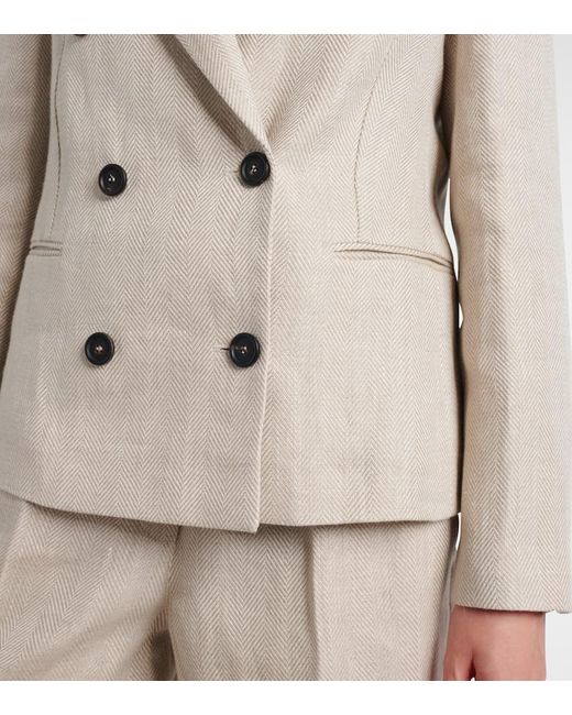 Brunello Cucinelli Natural Linen And Cotton Blazer