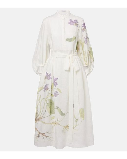 Erdem White Linen Wrap Dress
