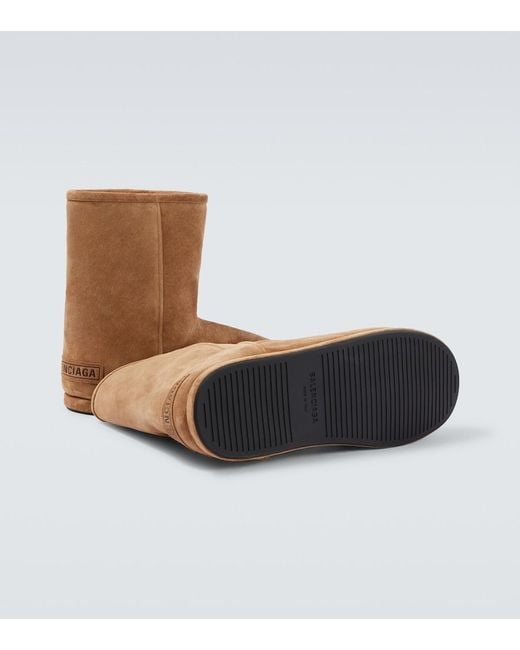 Balenciaga Brown Alaska Suede Ankle Boots for men