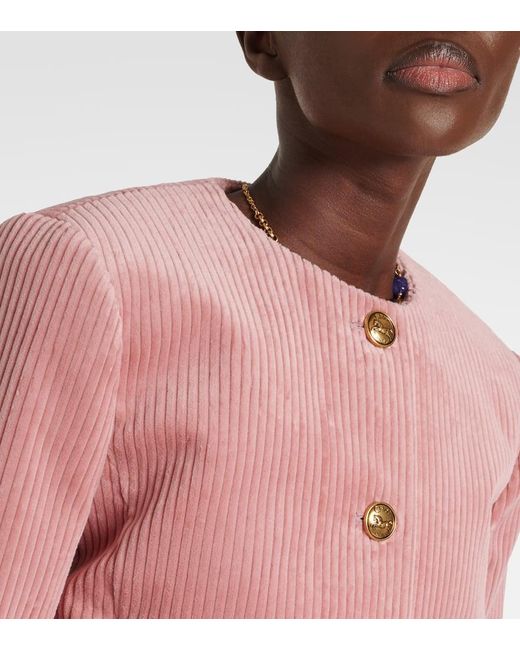 Chaqueta De Pana De Terciopelo Chloé de color Pink