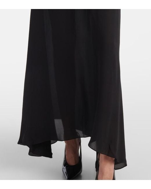 Wardrobe NYC Black Flared Silk Maxi Skirt