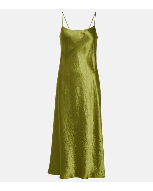 Vince Green Satin Slip Dress
