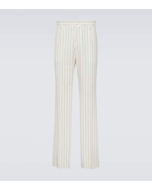 Pantalones de traje de lana con raya diplomatica Dolce & Gabbana de hombre de color White
