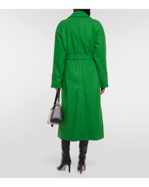 A.P.C. Green Florence Wool-blend Wrap Coat