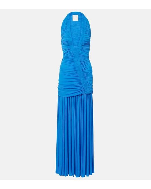 Christopher Esber Blue Orion Gathered Ruched Gown