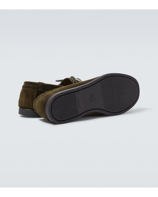 Saman Amel Green City Moc Suede Moccasins for men