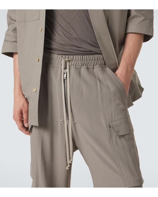 Rick Owens Gray Cargobelas Cady Cargo Pants for men