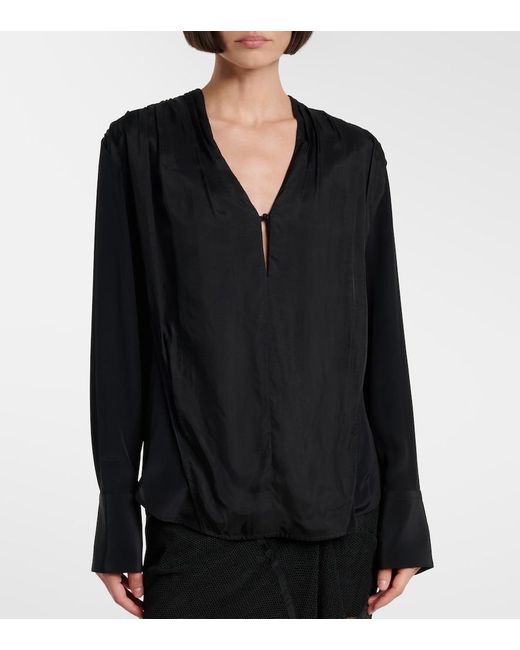 Victoria Beckham Black Silk Crepe De Chine Blouse