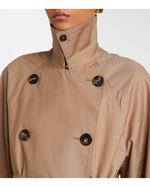 Max Mara Natural Alessio Cotton-Blend Gabardine Trench Coat