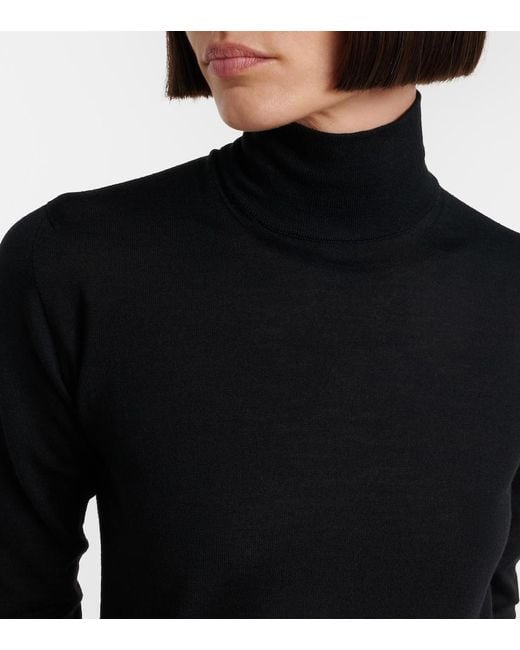 Max Mara Black Boa Virgin Wool Sweater