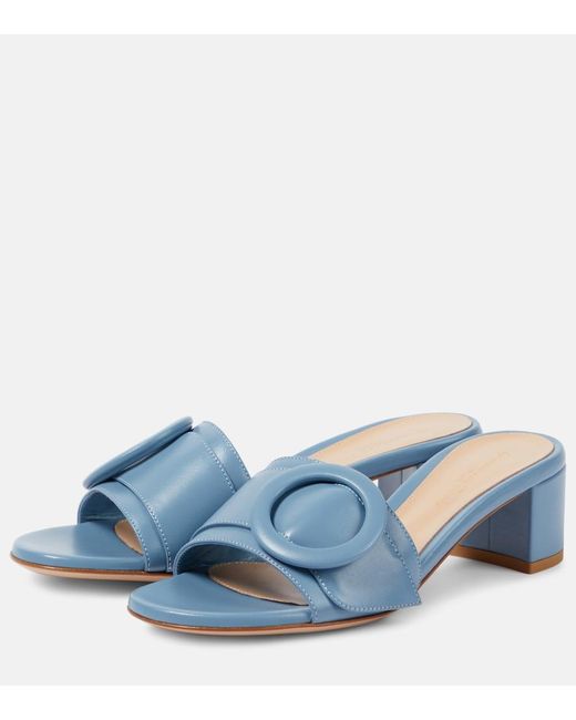 Gianvito Rossi Blue Venezia 45 Leather Mules