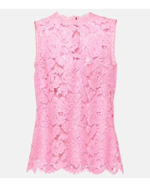 Dolce & Gabbana Pink Top aus Spitze