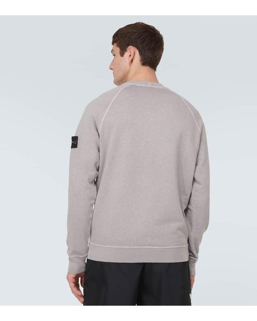 Stone Island Gray Compass Cotton Jersey Sweatshirt for men
