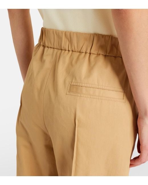 Jil Sander Natural Cotton Drill Wide-Leg Pants