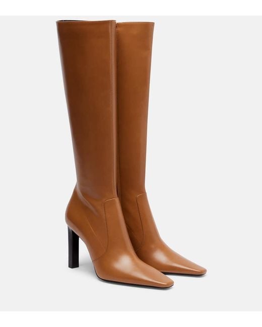Saint Laurent Brown Stiefel Francoise 95 Aus Leder
