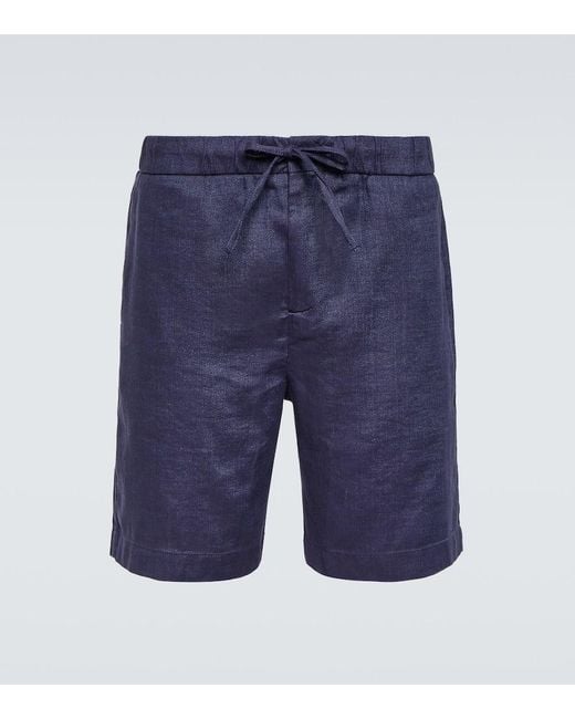 Shorts Felipe in lino e cotone di Frescobol Carioca in Blue da Uomo