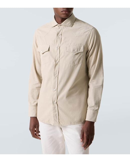 Camicia di Brunello Cucinelli in Natural da Uomo