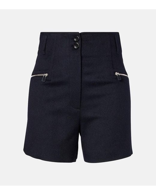 Max Mara Blue Lola Camel Hair Shorts