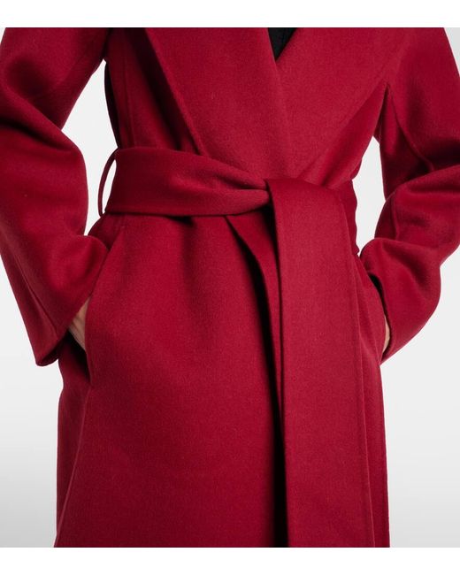 Joseph Red Wool And Cashmere Wrap Coat