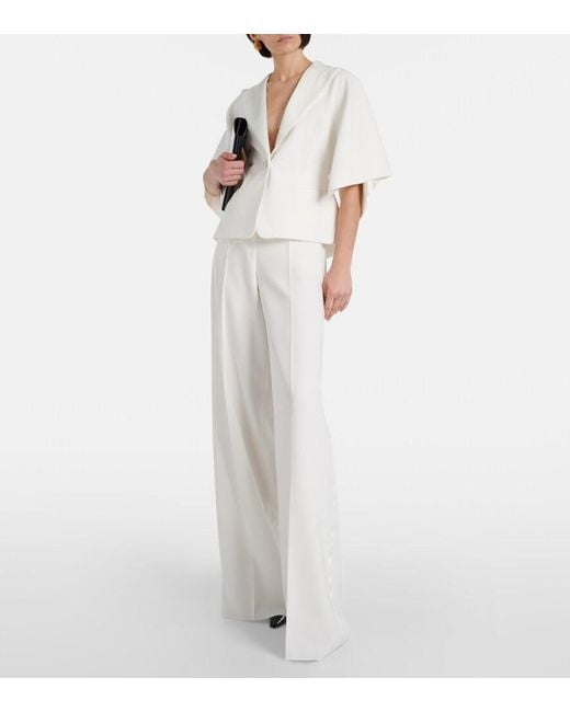 Max Mara White Ercole Cady Straight Pants