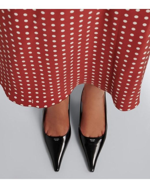 Prada Black Leather Slingback Pumps
